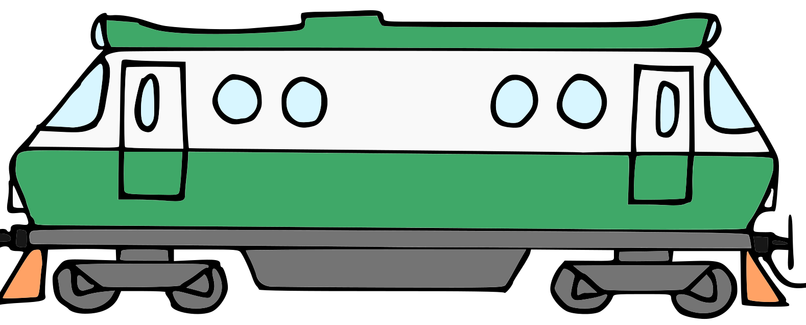 Autorská ilustrace lokomotiva vlak zelená Hravé stroje